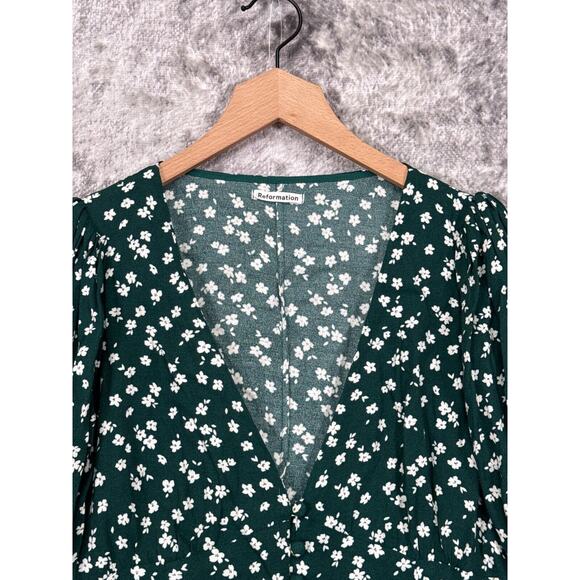 Reformation Green Floral Blouse - Picture 2 of 8